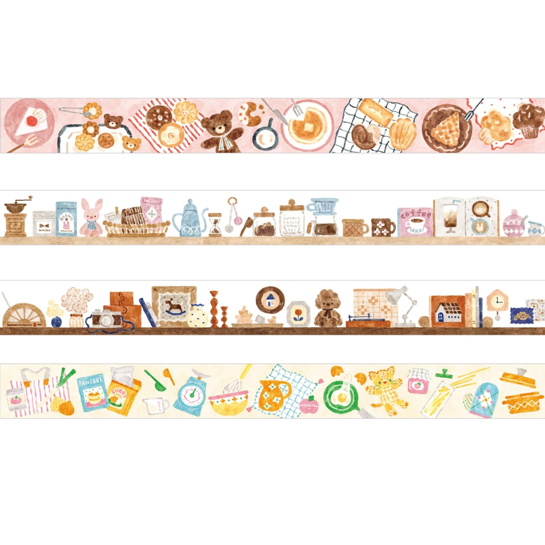 Amazon | なかうちわか マスキングテープ【くまさんとスイーツ】丸天